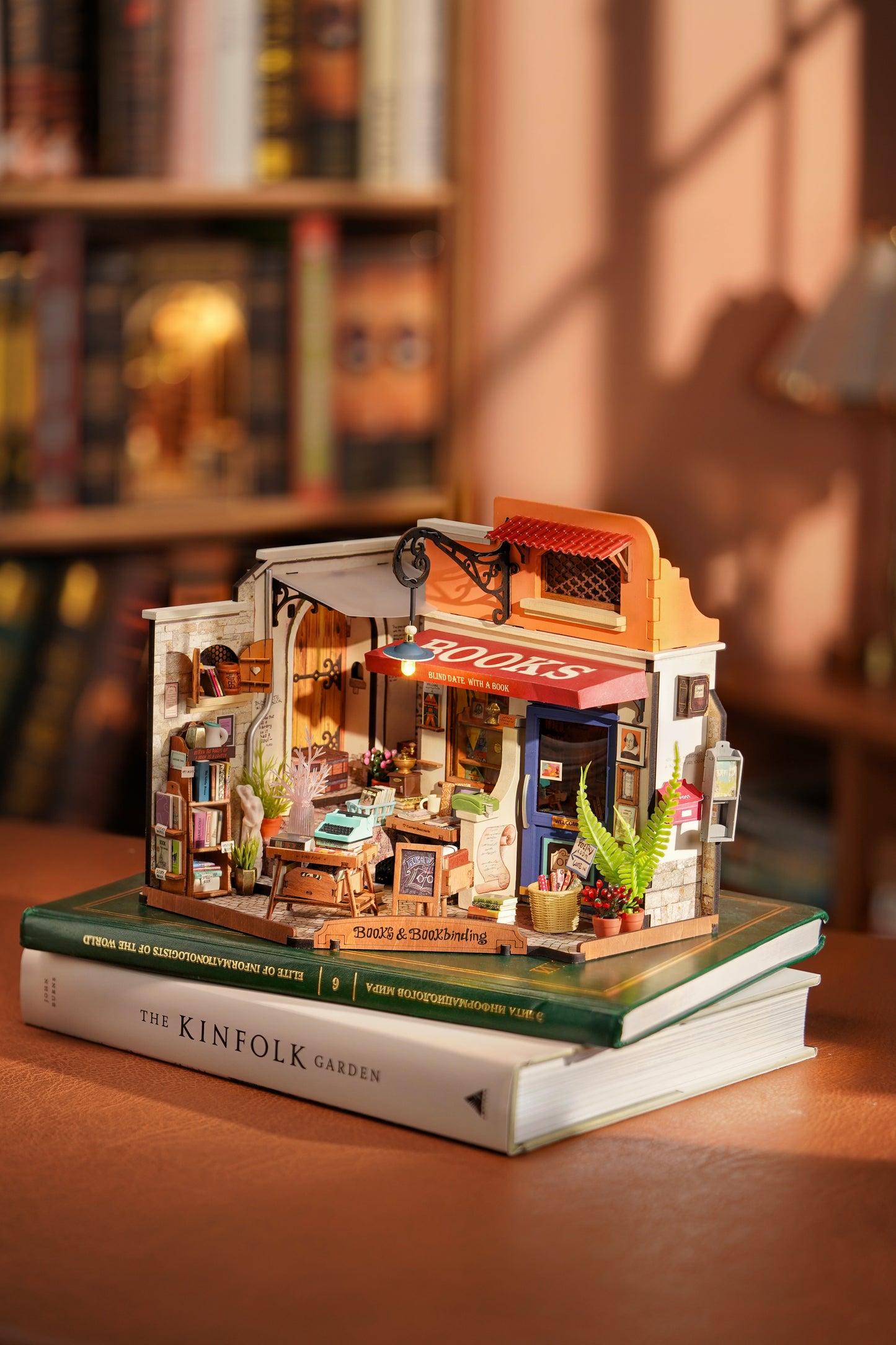 Rolife Corner Bookstore DIY Miniature House Kit DG164